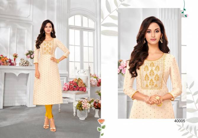 Kapil Trendz Amory 6 New Exclusive Wear Silk Designer Fancy Kurtis Collection